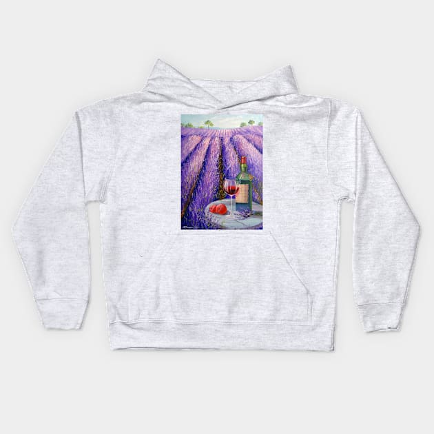 Lavender, wine and fruit Kids Hoodie by OLHADARCHUKART